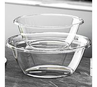 DZGUAI Large Plastic Mixing Bowl with Lid for Bread Making Food Prep Baking & Storage Multi-Use Set Sourdough Salad（5L+3L）