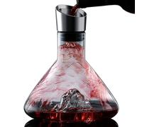 DZGUUAI Wine Decanter, 50oz Wine Aerator with Built-in-Aerator Stainless Steel Filter, Hand Blown Lead-Free Crystal Glass Wine Decanters,Wine Gift