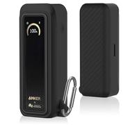 DZHAXIE Silicone Case for Anker Prime Power Bank 20100mAh 220W Travel Protective Cover, Full-Body Shockproof | Compact | Tactile Grip | Impact Protect for Anker Power Bank 220W with Keychain (Black)