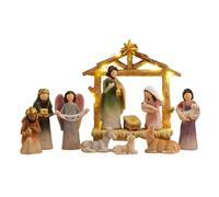 DZHCBNE 12pcs Resin Nativity Figurine Set,Christmas Scene Figurine Set Tabletop Scenes Ornaments Baby Statue For Christmas Decoration, Religious Gift