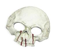 DZHCBNE 1PC Halloween Blood Pattern Half Face Skull Mask-s, PU Scary Half Face Skull Day Of The Dead Mask-s, Animal Head Masquerade Skeleton Mas-k, For Masquerade Party Supplies