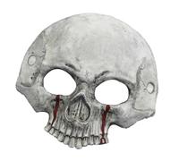 DZHCBNE 1PC Halloween Blood Pattern Half Face Skull Mask-s, PU Scary Half Face Skull Day Of The Dead Mask-s, Animal Head Masquerade Skeleton Mas-k, For Masquerade Party Supplies