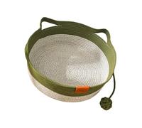 DZHCBNE 1PC Pet Woven Rope Cats Basket Bed, Wicker Cats Bed, Round Cotton Rope Woven IndoorCats Couch, With Playing Ropes Ball,Washable SleepingNest For Indoor Pets