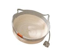 DZHCBNE 1PC Pet Woven Rope Cats Basket Bed, Wicker Cats Bed, Round Cotton Rope Woven IndoorCats Couch, With Playing Ropes Ball,Washable SleepingNest For Indoor Pets
