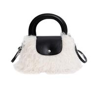 DZHCBNE 1PC Plush Handbags For Girls, Fluff-y Faux Fu-r Crossbody Bag, Cute Warm Shoulder Bags,Women's Toted Handbags Faux Furs Toted BagPurse, Crossbody With Removable Strap Trendy Shoulder
