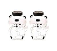 DZHCBNE Cute Bear Shaped Coffee Mug,Glass Milk Cup, Novelty JuiceGlass Drinkware, Cartoon Beverage Cup, Gifts for Women,Cartoon SippyCupS with Silicone Straw and Lid HeatResistant