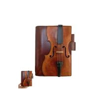 DZHCBNE Vintage Violin Leather Notebook, Retro Journal With Musical Design,Music Score Notepad, Journal, PU Diary For Study Teacher College Meeting, Classic Music Musicians