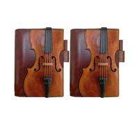 DZHCBNE Vintage Violin Leather Notebook, Retro Journal With Musical Design,Music Score Notepad, Journal, PU Diary For Study Teacher College Meeting, Classic Music Musicians