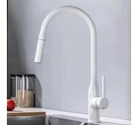 DZHHBSPQ Modern Pull Down Kitchen Faucet with 2 Functions Hot & Cold Water Mixer 360° Swivel Durable Gray Sink Tap Easy Installation for Effortless Use.