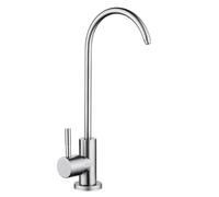 DZHHBSPQ Stainless Steel Swan Neck Kitchen Tap - Water Filter Drinking Faucet Single Cold Grey Design for Clean Purified Water Supply