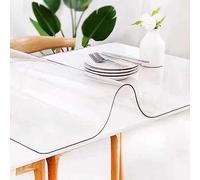 DZHTUF 1mm Thick Clear Tabletop Protector Table cover,60×120cm/24 * 47in Large Vinyl Tablecloth,Soft Glass Transparent Tabledesk Mat, RestaFor Dining Room ble cloth Protector,W×L-100×200cm/39 * 79in