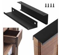 DZHTUF Black Furniture Handles,Invisible Door Pulls,Concealed Cabinet Handle,Hidden Drawer Handles,Cupboard Handles with Screws,Aluminium Alloy,2 Pack,Black-1200mm/47.2in