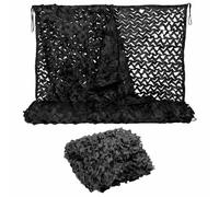 DZHTUF Black Reinforced Camouflage Net,Military Hunting Camouflage Netting,Sun Protection Shade Nets,Professional Oxford Fabric Camo Netting,Lightweight Camping Camo Net,Black-5x10m/16.4x32.8ft