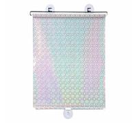 DZHTUF Blackout Curtains With Suction Cups, Retractable Balcony Roller Blinds, Portable Insulated Curtains, Sunshade Roller Blinds No Drilling, Adjustable Temporary Blinds,Silver-68x125cm/27x49in
