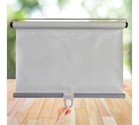 DZHTUF Blackout Curtains With Suction Cups, Retractable Roller Blinds For Windows, 40/50/65/72/80/105/120/150cm, Cordless Sunshade Roller Shades, Temporary Thermal Blinds,Grey-100x150cm/39x59in