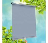 DZHTUF Blackout Roller Shades, 32cm 40cm 50cm 60cm 70cm 80cm 100cm Wide, Sunshade Roller Blinds For Windows, Retractable Rolled Up Blinds Without Drilling, Privacy Curtains,Grey-75x150cm/30x59in