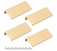 DZHTUF Invisible Drawer Handle,Cabinet Handles,Hidden Door Handles,Aluminium Alloy Furniture Pulls,Concealed Handle,for Cabinets,Shoe Cupboards,Wardrobes,Gold-500mm/19.7in