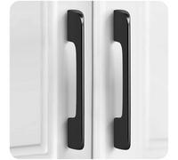 DZHTUF Modern Cabinet Handles,2 Pcs Drawer Pulls,D-Shaped Furniture Handles,Aluminium Alloy Handle,Cabinet Door Handle for Kitchens,Bedrooms,Bathrooms,Offices,Black-holecenters:192mm