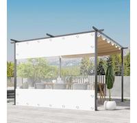DZHTUF Outdoor Clear Tarp Curtains,With Grommets,3x2.2m/5x3m,Weatherproof PVC Plastic Tarpaulin,Gazebo Waterproof Tarpaulin Side Panels With Zips,Customisable,0Zipper-4.3x2.2m