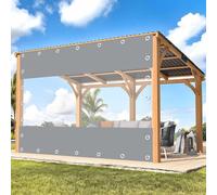 DZHTUF Pergola Transparent Tarpaulin Side Panels,Outdoor Waterproof Clear Tarp Curtains,With Zip,Porch Gazebo Weatherproof Partition Curtains,With Eyelets,Customisable,0Zipper-1.8x2.5m