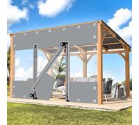DZHTUF Pergola Transparent Tarpaulin Side Panels,Outdoor Waterproof Clear Tarp Curtains,With Zip,Porch Gazebo Weatherproof Partition Curtains,With Eyelets,Customisable,2Zipper-2.5x2.2m