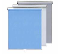 DZHTUF Retractable Roller Blind With Adhesive Hooks, Temporary Lightweight Curtain, Portable Sunshades, Cordless Roller Blind With Spring System, No-Drill Blackout Blind,Blue-37x150cm/15x59in