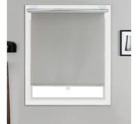 DZHTUF Roller shades for windows,Suction cup blackout roll up blinds,Retractable lightweight curtains,cordless roller curtains with springs,12 sizes,installable without holes,Grey-55×125cm（22 * 49in）