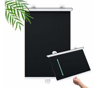 DZHTUF Suction Cup Roller Blinds, Blackout Curtains, Width 40-80cm, Height 60-200cm, No Drill Retractable Sunshade, Temporary Privacy Roller Window Blinds For Home,Black-50x200cm/20x79in