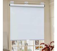 DZHTUF Suction Cup Roller Blinds,Blackout Roll Up Blinds,50cm 60cm 80cm 90cm 105cm,Retractable Balcony Sunscreen Shades,Lightweight Cordless Curtains,Fabric Window Shades,White-95x150cm/37x59in