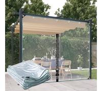 DZHTUF Tarpaulin Side Panels, PVC Transparent Tarpaulin With Eyelets, 1.8x2.2m/3x2.5m/5x3m, 0.3mm Thick Folded Tarpaulin, Vinyl Tarpaulin Curtains With Zip, Customisable,LxH-2.5x2.2m/8.2x7.2ft