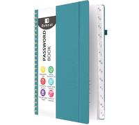 Dzhzal Alphabetical Tabs for Seniors Organized Passwords, Password Keeper Book Spiral for Internet Website Address, A5 Password Organizer & Website Logins Log Book for Home Office