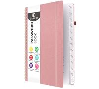 Dzhzal Alphabetical Tabs for Seniors Organized Passwords, Password Keeper Book Spiral for Internet Website Address, A5 Password Organizer & Website Logins Log Book for Home Office