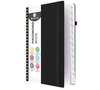 Dzhzal Alphabetical Tabs for Seniors Organized Passwords, Password Keeper Book Spiral for Internet Website Address, A5 Password Organizer & Website Logins Log Book for Home Office
