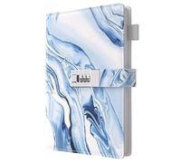 Dzhzal Diary with Lock for Girls Boys and Women Lockable Leather Journal with Combination Lock Refillable Lined Paper Locking Diaries A5
