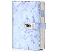 Dzhzal Diary with Lock for Girls Boys and Women Lockable Leather Journal with Combination Lock Refillable Lined Paper Locking Diaries A5