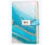 Dzhzal Diary with Lock for Girls Boys and Women Lockable Leather Journal with Combination Lock Refillable Lined Paper Locking Diaries A5