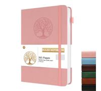Dzhzal Lined Journal Notebook Tree, A5 365 Pages College Ruled 100gsm Thick Journals for Writing, Hardcover Leather Journal with Elastic Band for Women Men on Work, Business, School and Travel