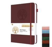 Dzhzal Lined Journal Notebook Tree, A5 365 Pages College Ruled 100gsm Thick Journals for Writing, Hardcover Leather Journal with Elastic Band for Women Men on Work, Business, School and Travel