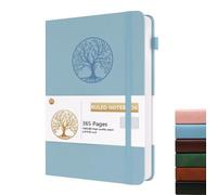 Dzhzal Lined Journal Notebook Tree, B5 365 Pages College Ruled 100gsm Thick Journals for Writing, Hardcover Leather Journal with Elastic Band for Women Men on Work, Business, School and Trave