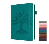Dzhzal Tree of Life Lined Journal Notebooks, A5 College Ruled 120gsm Thick Journals 365 Pages, Leather Hardcover Journaling for Women Men Writing Notebook with Pen Loop and Inner Pocket