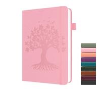 Dzhzal Tree of Life Lined Journal Notebooks, A5 College Ruled 120gsm Thick Journals 365 Pages, Leather Hardcover Journaling for Women Men Writing Notebook with Pen Loop and Inner Pocket