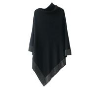 Dzhzuj Shiny Women's Wool Rhinestone Shawls Shawls for Women Lightweight Shawls and Wraps for Evening Dresses,Ladies Irregular Loose Knitted Scarf Poncho Sweater (XX-Large,Black)