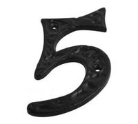 Dzina 100mm Antique Black Door Number 5 - Stylish And Durable Numeral For Wooden & Composite Doors - Pack Of 1