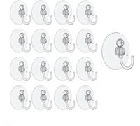 Dzina 24 Pcs Window Suction Cup Hooks 30mm Sucker Towel Hanger Clear Plastic Hang Xmas