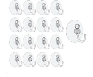Dzina 24 Pcs Window Suction Cup Hooks 30mm Sucker Towel Hanger Clear Plastic Hang Xmas