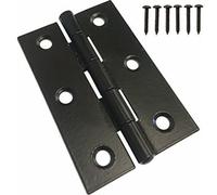 Dzina 3 Inch Black Butt Hinges - Metal Hinges For Wood, Internal/external Doors - Includes Screws For Gates, Windows - 1 Pair