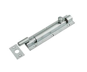 Dzina 38mm Barrel Bolt Straight/Necked - Satin Chrome Finish (Necked, 38mm x 150mm)