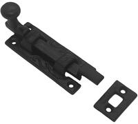 Dzina 75mm Necked Door Bolt in Black Antique - Surface Mounted Sliding Lock for Internal Doors
