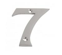 Dzina 75mm Satin Chrome Door Number 7 - Elegant And Bold Numeral For Wooden & Composite Doors