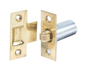 Dzina Adjustable Roller Catch 38mm Brass Plated Spring Loaded for Internal Doors (Brass Roller)